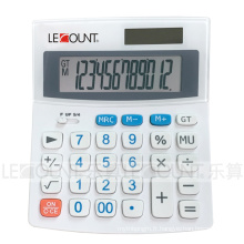Calculateur de bureau Dual Power de 12 chiffres avec sélection arrondissante et fonction fiscale (LC229T-WHITE)